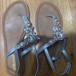 Olivia Miller jeweled sandals